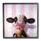 Stupell Industries Cute Baby Cow with Ice Cream Cone Pink Stripes, 12" x 12"